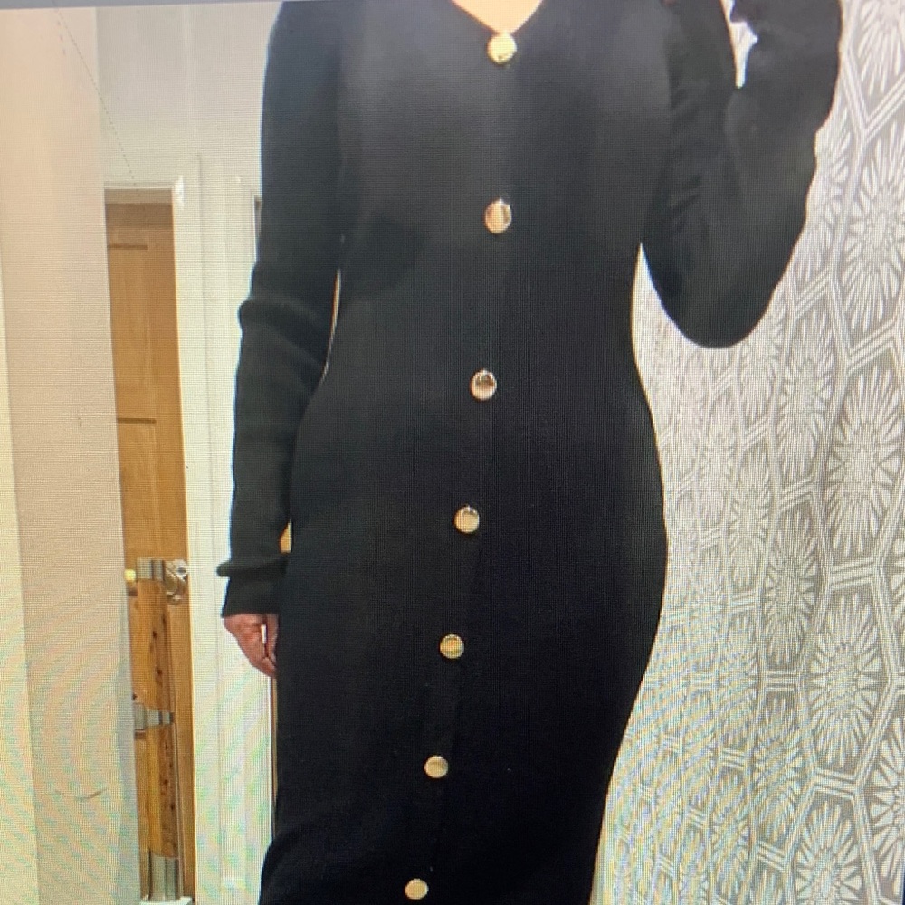 Cameo Black Button-Up Mini Dress